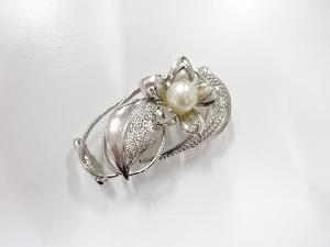 アンティーク　パール　帯留め